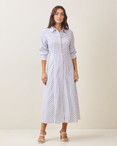 Striped maxi shirtdress
