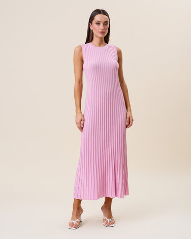 Sleeveless ribbed knit maxi dress
