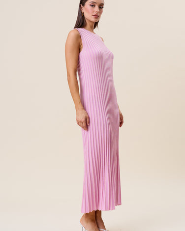 Sleeveless ribbed knit maxi dress