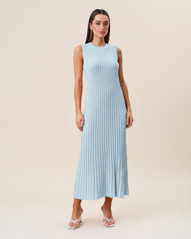 Sleeveless ribbed knit maxi dress