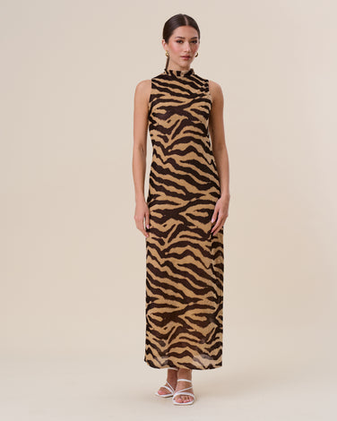 Zebra print maxi dress