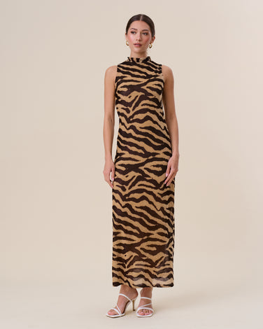 Zebra print maxi dress