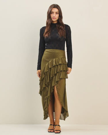 Polka dot ruffle skirt