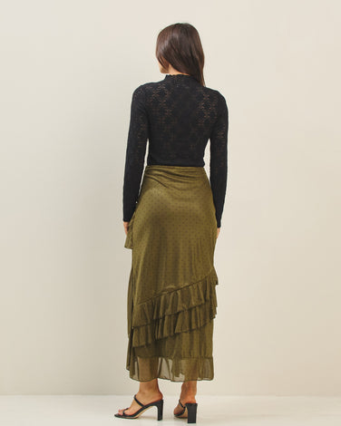 Polka dot ruffle skirt