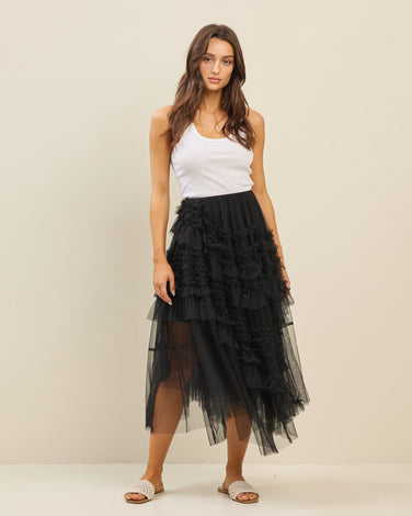 Tiered ruffle tulle skirt