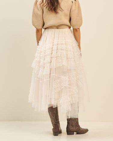 Tiered ruffle tulle skirt