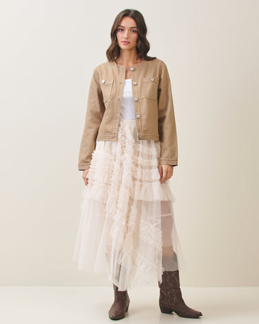 Tiered ruffle tulle skirt