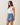 Star embroidery denim mini skirt