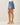 Star embroidery denim mini skirt