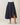 Asymmetrical belted denim midi skirt