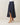 Asymmetrical belted denim midi skirt