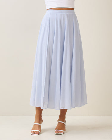 Reverse seam crinkled mesh skirt