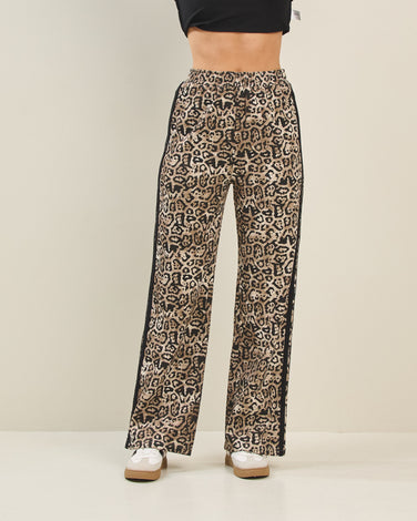 Leopard straight leg trousers