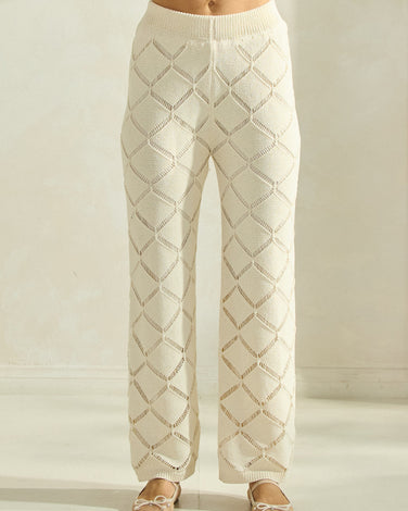 Diamond Openwork Knit Pants