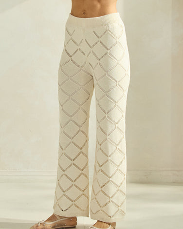 Diamond Openwork Knit Pants