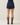 Pleated denim shorts