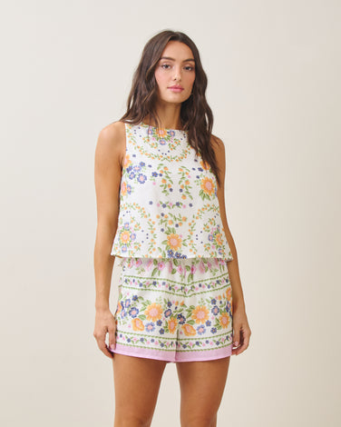 Floral sleeveless romper