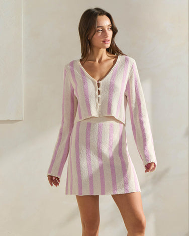 Striped Terry Sweater Set