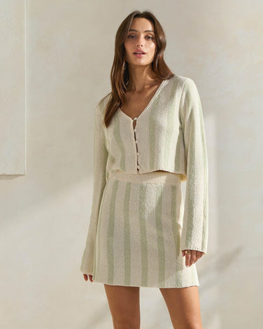 Striped Terry Sweater Set