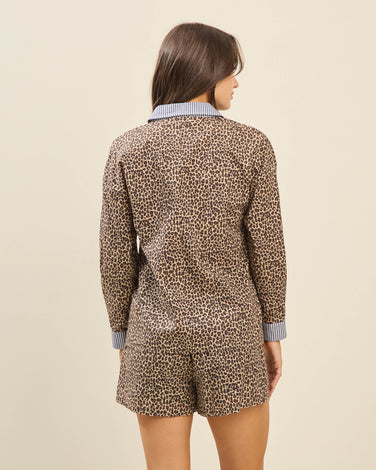Leopard shirt & shorts set