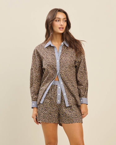 Leopard shirt & shorts set