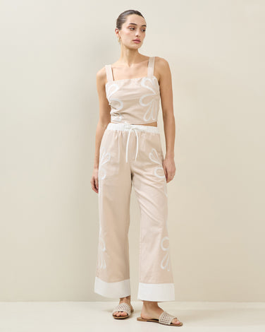 Flower Linen-blend Set