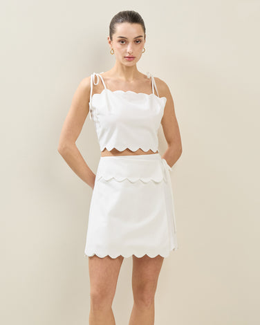 Scalloped Top & Skirt Set