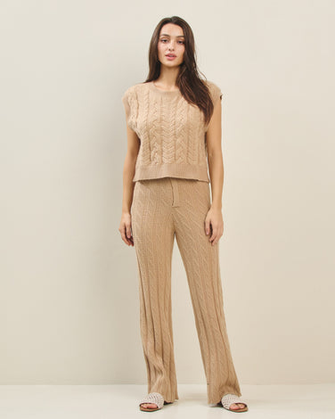 Cable knit vest & pants set
