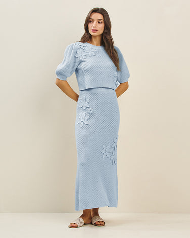 3D floral applique sweater set