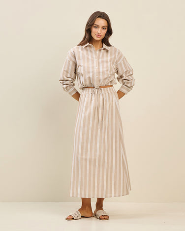Striped shirt & skirt set