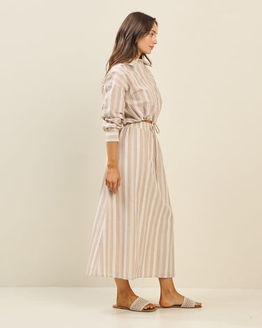 Striped shirt & skirt set