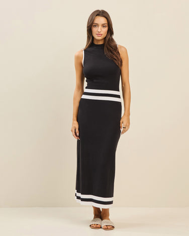 Mockneck knit top & skirt set