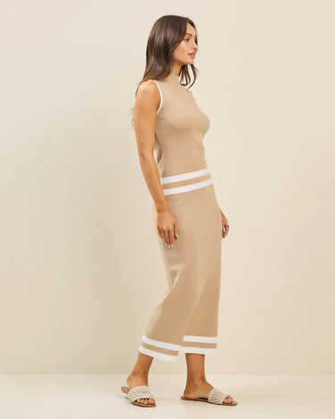 Mockneck knit top & skirt set