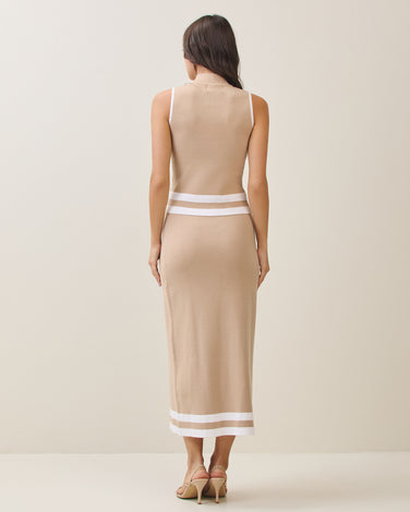 Mockneck knit top & skirt set