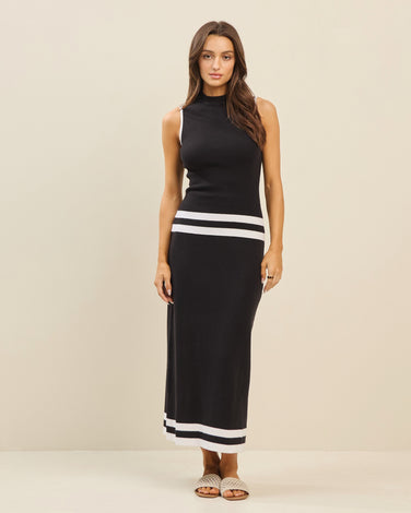 Mockneck knit top & skirt set