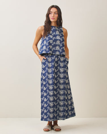 Embroidered  top & skirt set