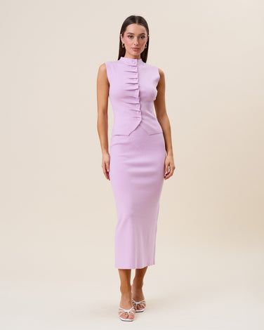 Pleated front top & skirt set