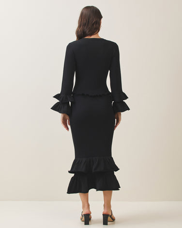 Ruffle Knit top & skirt set