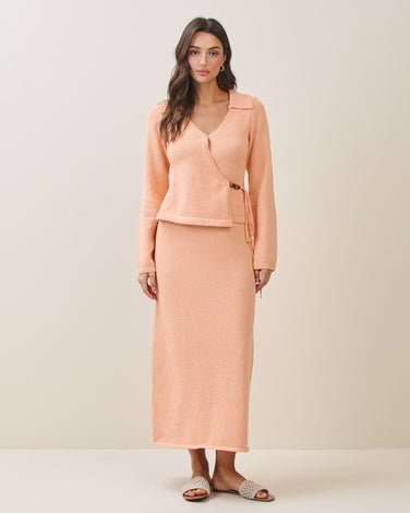 Wrap sweater & skirt set