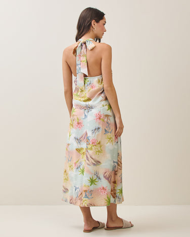 Tropical halter top & skirt set