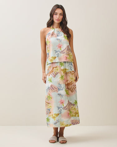 Tropical halter top & skirt set