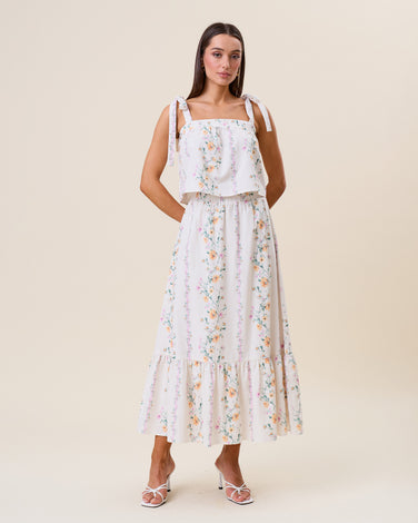 Floral print cami top & skirt set