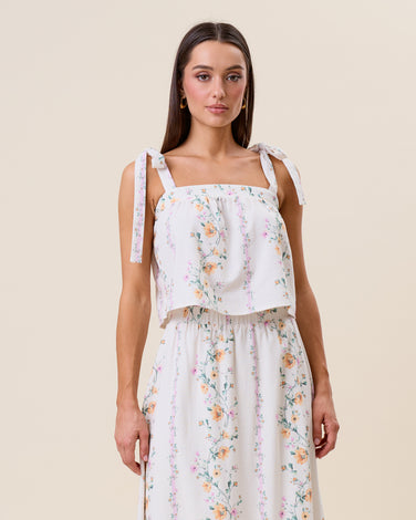 Floral print cami top & skirt set