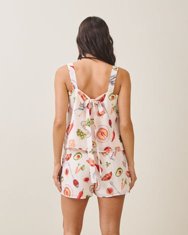 Summer table printed top and shorts set