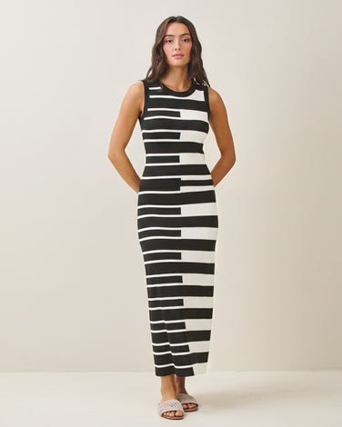 Colorblock knit vest & skirt set