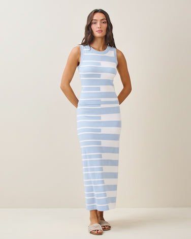 Colorblock knit vest & skirt set