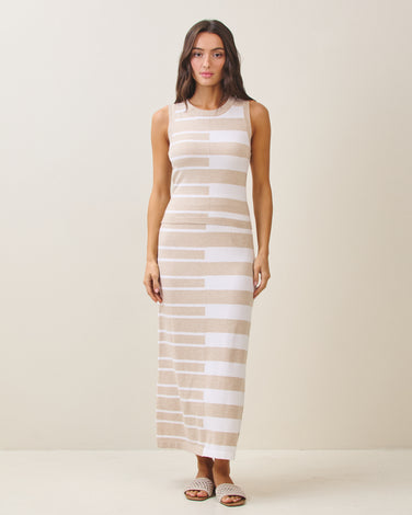 Colorblock knit vest & skirt set