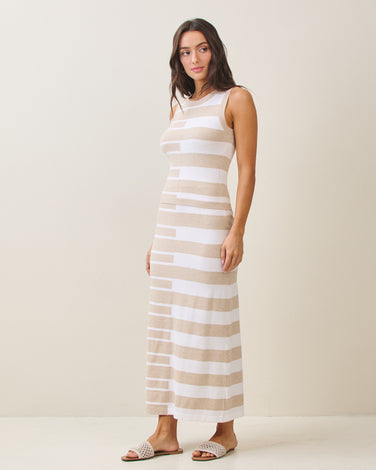 Colorblock knit vest & skirt set