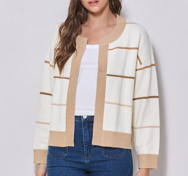 Ombre Textured Stripe Cardigan