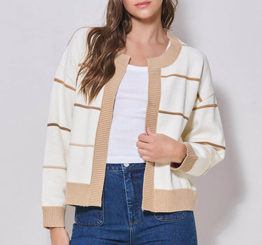 Ombre Textured Stripe Cardigan